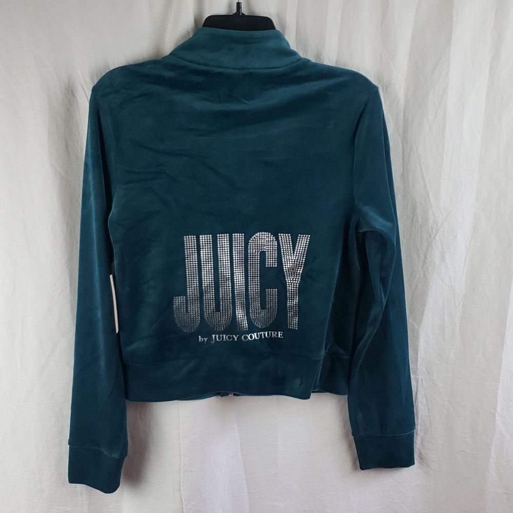 Juicy Couture Women's Small Velour Teal Track Jacket